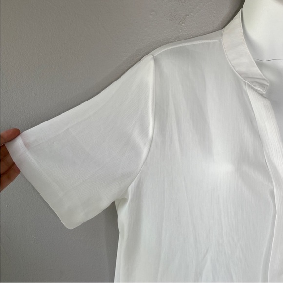 SHEIN White Sheer Long Shirt Tunic Mini Dress Swim Cover Up Size Medium Beach - Picture 3 of 7